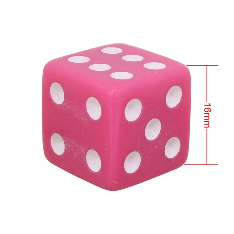 Universal 8mm Dice Style Plastic Car Tire Valve Caps, Pack of 4