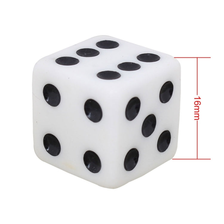 Universal 8mm Dice Style Plastic Car Tire Valve Caps, Pack of 4