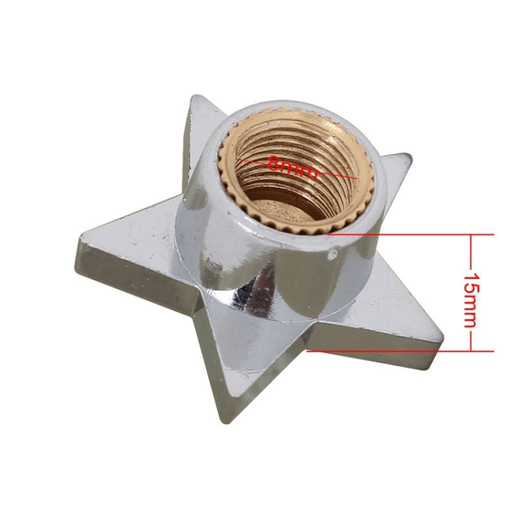 Universal 8mm Five-Pointed Star Style Plastic Car Tire Valve Caps, Pack of 4(Silver)