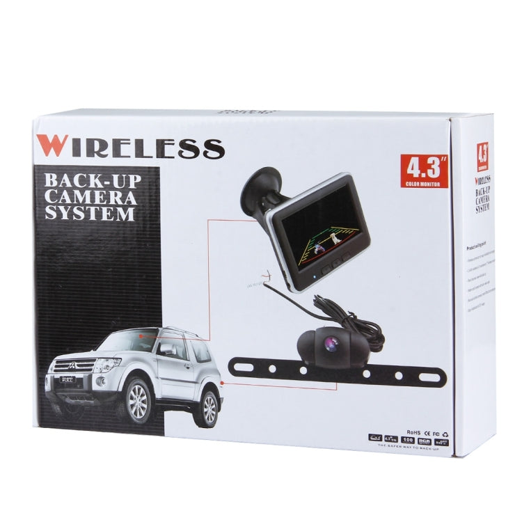 2.4GHz Wireless 4.3 inch TFT Car Rearview Monitor Day / Night Camera System Kit(Black)