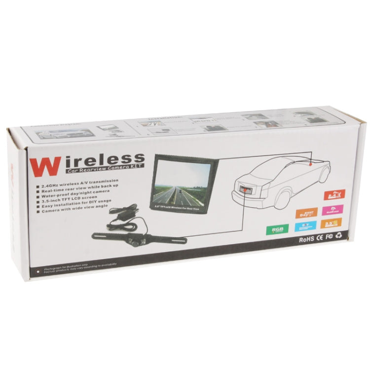 2.4GHz Wireless Car Rearview Day / Night Camera Kit, Night Vision Range: 4m(Black)