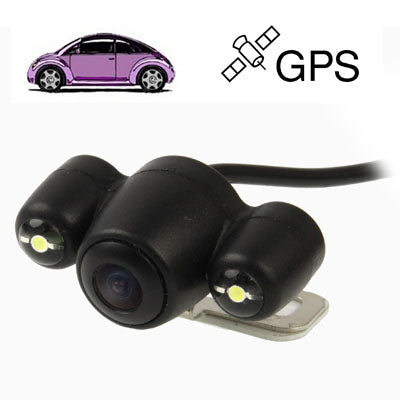 2 LED IR Infrared Waterproof Night Vision Rear View Camera for Car GPS, Wide viewing angle: 120 degree (DM808)(Black)
