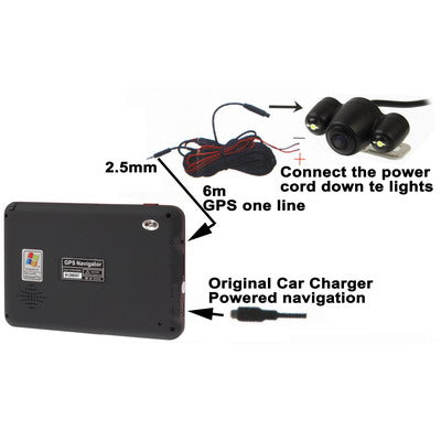 2 LED IR Infrared Waterproof Night Vision Rear View Camera for Car GPS, Wide viewing angle: 120 degree (DM808)(Black)