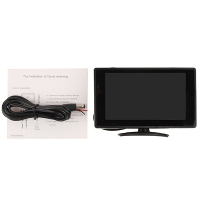 4.3 inch Car Rearview LCD Monitor with Stand, 2 Channels AV Input(Black)