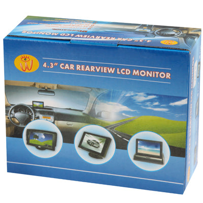 4.3 inch Car Rearview LCD Monitor with Stand, 2 Channels AV Input(Black)