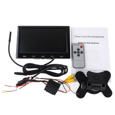 7.0 inch Touch Button Car Rearview LCD Monitor with Stand, Full Remote Control(Black)
