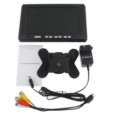 7.0 inch TFT LCD Widescreen Car Monitor with Stand, Support 3 Channels AV Input(Black)