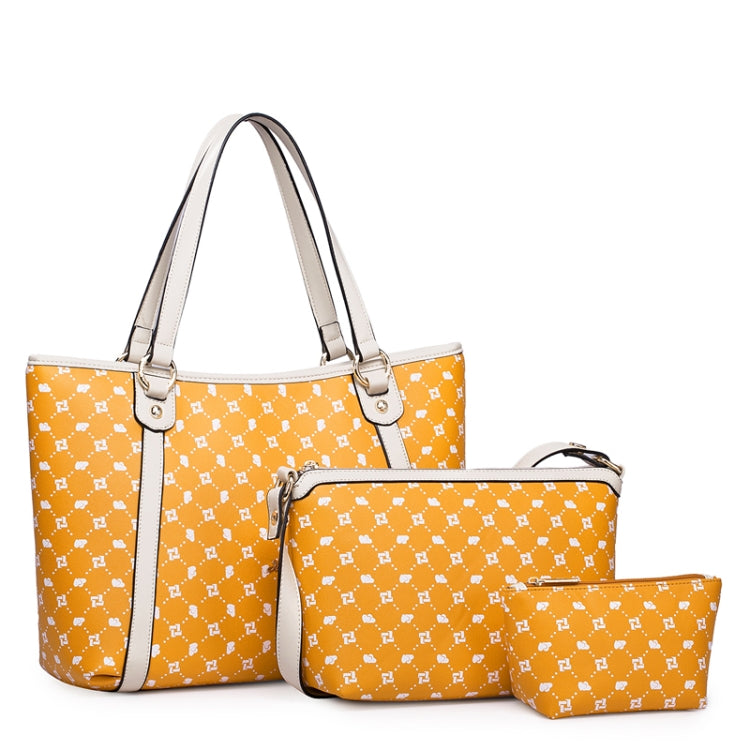 Just Star Fashion Elegant PU Leather Shoulder Bag Combination Set(Orange)