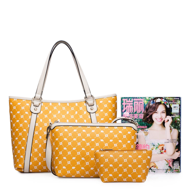 Just Star Fashion Elegant PU Leather Shoulder Bag Combination Set(Orange)