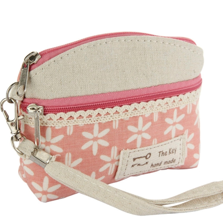 Six Leaves Grass Pattern Cloth Carrying Bag with Lace & Wrist Strap, Size: 12cm x 8cm