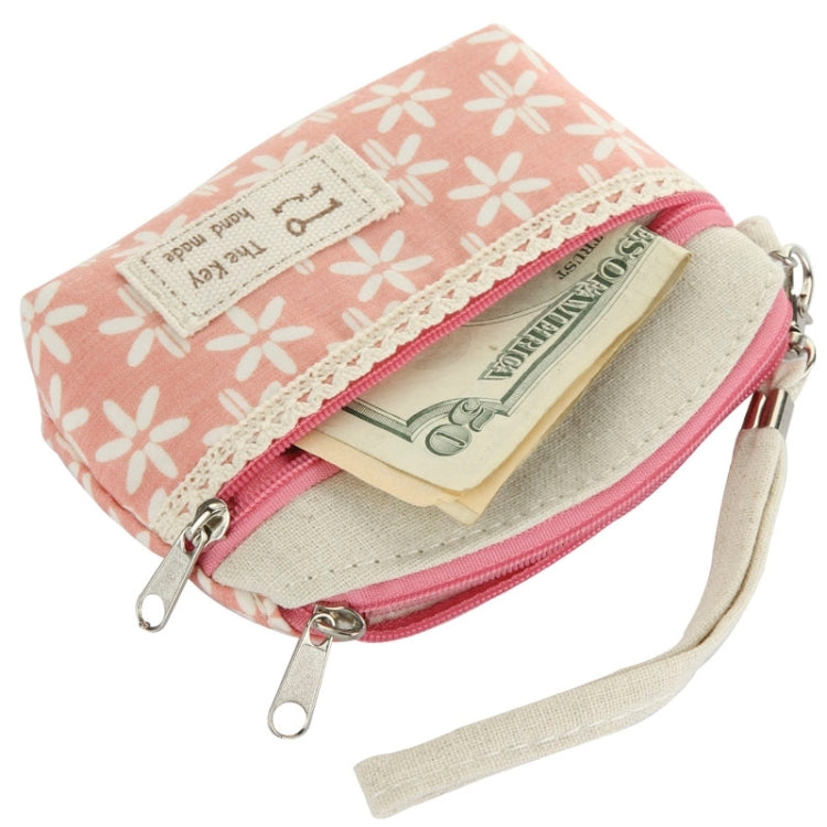 Six Leaves Grass Pattern Cloth Carrying Bag with Lace & Wrist Strap, Size: 12cm x 8cm