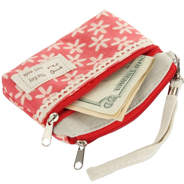 Six Leaves Grass Pattern Cloth Carrying Bag with Lace & Wrist Strap, Size: 12cm x 8cm