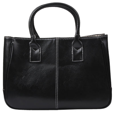 Stylish Female Commuter PU Leather Handbag (Black)