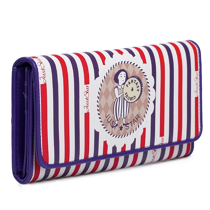 Just Star 3-fold Dreamlike Pattern Printing Long Wallet(Purple)