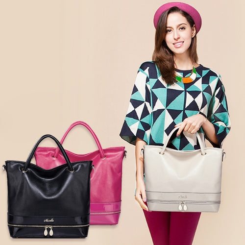 Stylish Genuine Leather Handbag / Single-shoulder Bag (Magenta)