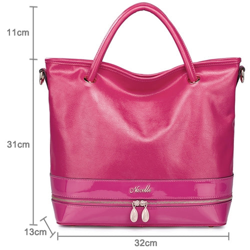 Stylish Genuine Leather Handbag / Single-shoulder Bag (Magenta)