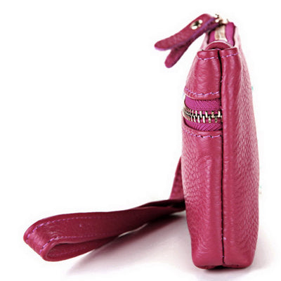 Leather Bling Continental Clutch Wallet Women Purse(Magenta)