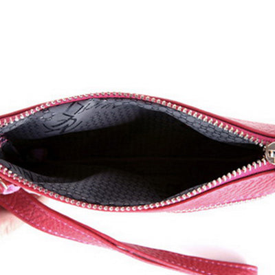 Leather Bling Continental Clutch Wallet Women Purse(Magenta)