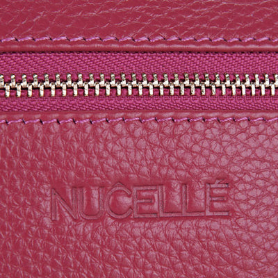 Leather Bling Continental Clutch Wallet Women Purse(Magenta)