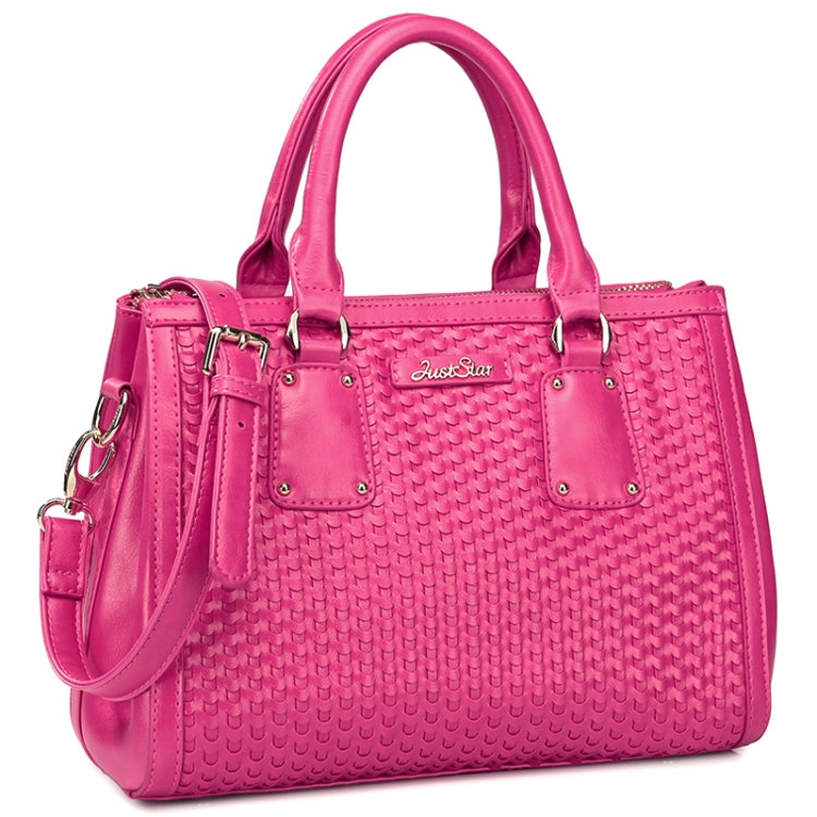 Stylish Weaving Pattern PU Leather Dual-use Bag(Magenta)