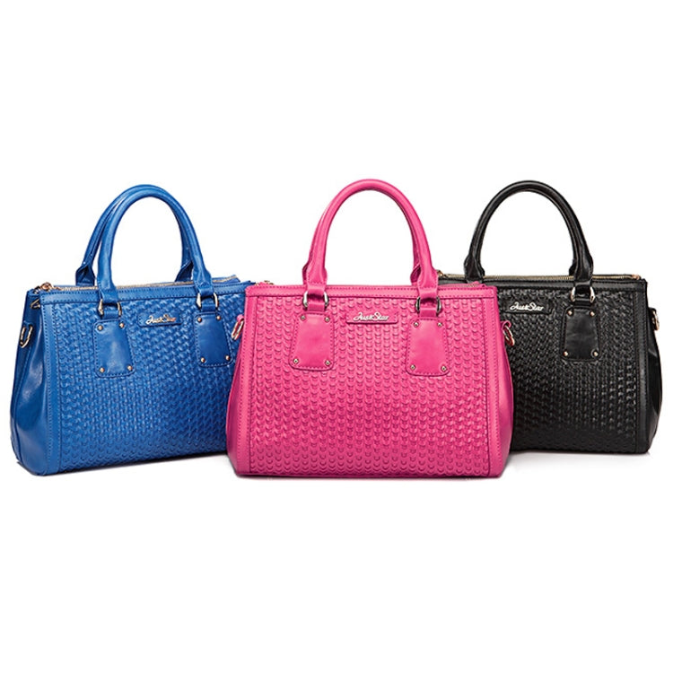 Stylish Weaving Pattern PU Leather Dual-use Bag(Magenta)