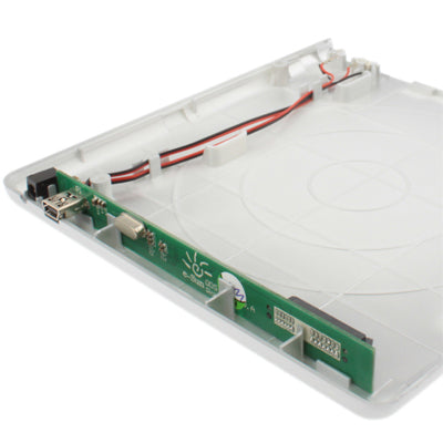 USB 2.0 External 12.7mm CD/DVD SATA Port Inhaled Drive Box,Silver(Silver)