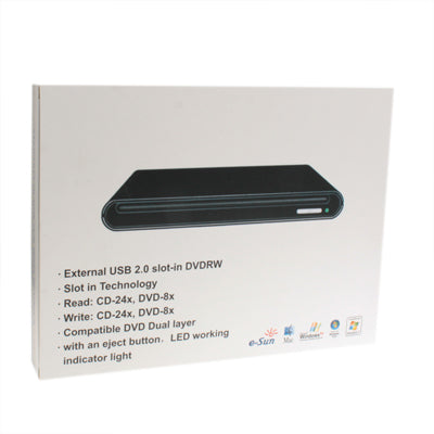 USB 2.0 External 12.7mm CD/DVD SATA Port Inhaled Drive Box,Silver(Silver)