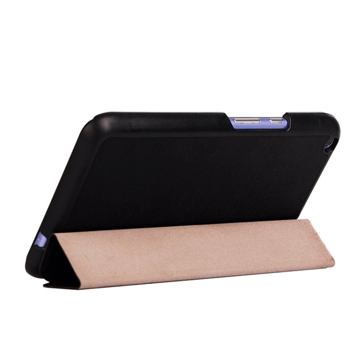 Silk Texture Leather Case with 3-folding Holder for Acer Iconia Talk S / A1-724