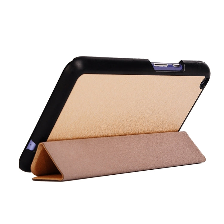 Silk Texture Leather Case with 3-folding Holder for Acer Iconia Talk S / A1-724