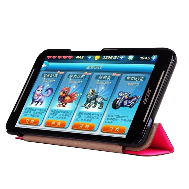 Silk Texture Leather Case with 3-folding Holder for Acer Iconia Talk S / A1-724