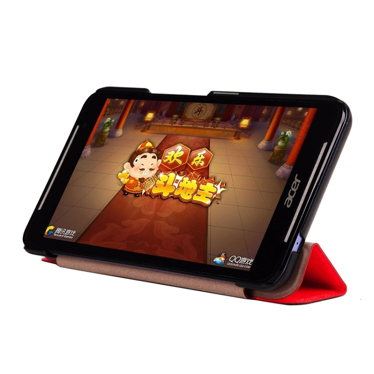 Silk Texture Leather Case with 3-folding Holder for Acer Iconia Talk S / A1-724