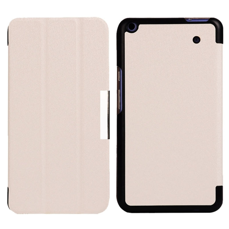 Silk Texture Leather Case with 3-folding Holder for Acer Iconia Talk S / A1-724