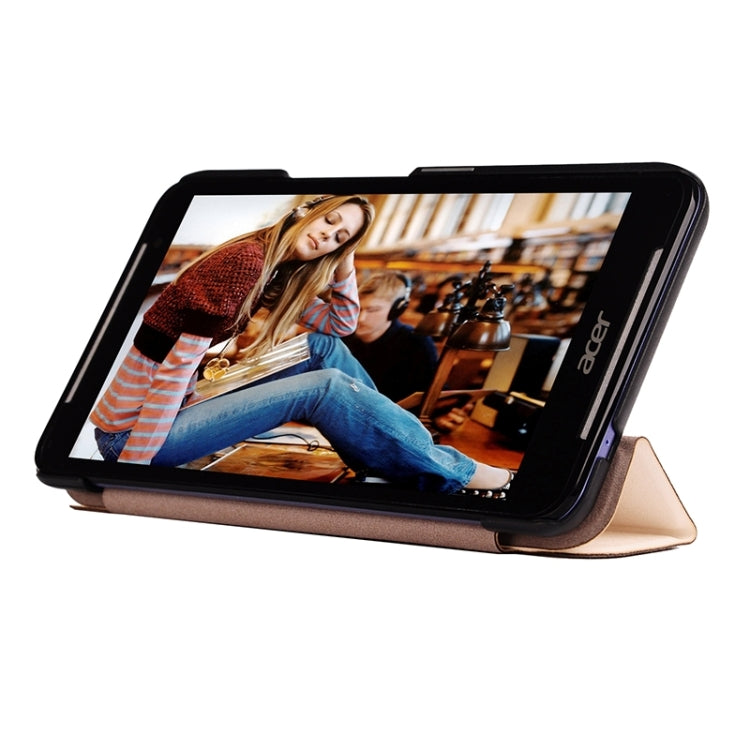 Silk Texture Leather Case with 3-folding Holder for Acer Iconia Talk S / A1-724