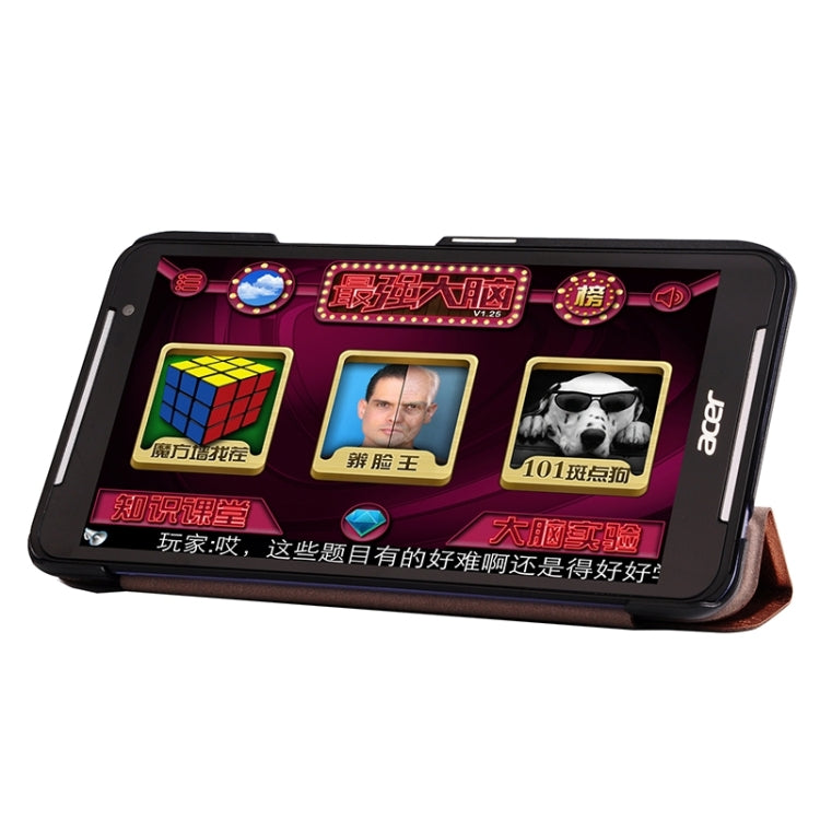 Silk Texture Leather Case with 3-folding Holder for Acer Iconia Talk S / A1-724