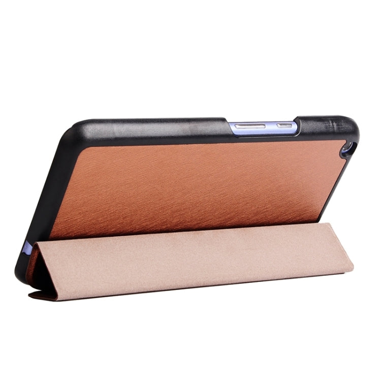 Silk Texture Leather Case with 3-folding Holder for Acer Iconia Talk S / A1-724