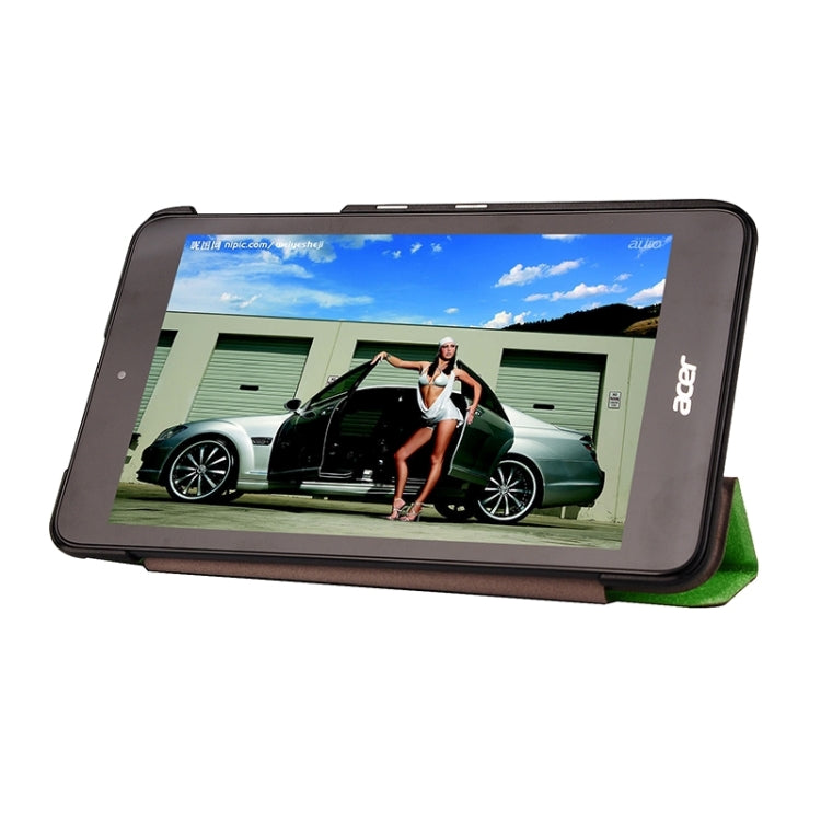 Silk Texture Leather Case with 3-folding Holder for Acer Iconia One 7 / B1-750