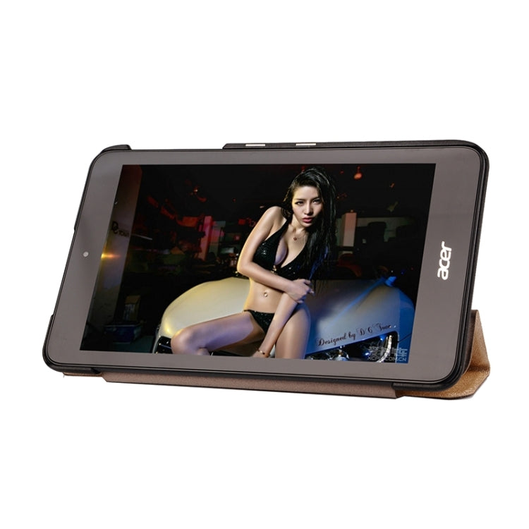 Silk Texture Leather Case with 3-folding Holder for Acer Iconia One 7 / B1-750