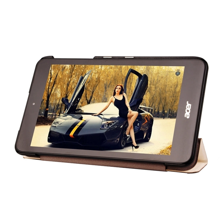 Silk Texture Leather Case with 3-folding Holder for Acer Iconia One 7 / B1-750