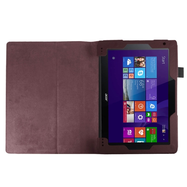 Litchi Texture 2-fold Horizontal Flip Leather Case with Holder for Acer Switch 10E AW3-013