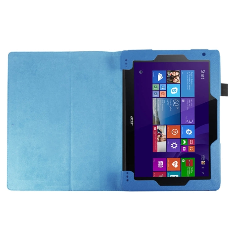 Litchi Texture 2-fold Horizontal Flip Leather Case with Holder for Acer Switch 10E AW3-013