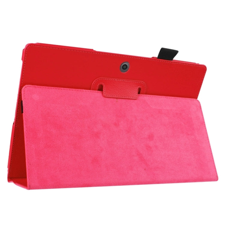 Litchi Texture 2-fold Horizontal Flip Leather Case with Holder for Acer Switch 10E AW3-013