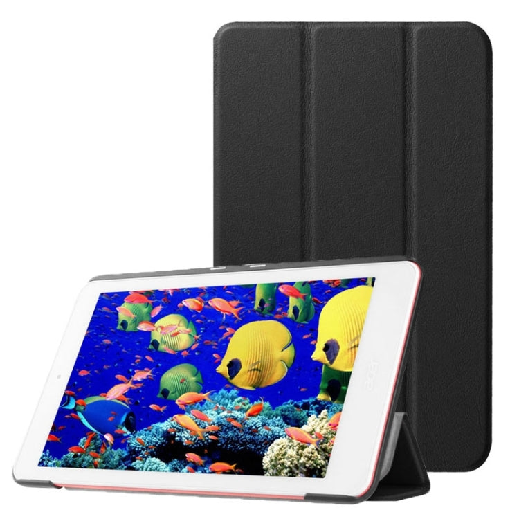 Custer Texture Horizontal Flip Leather Case with 3-folding Holder for Acer Iconia One 8 B1-820
