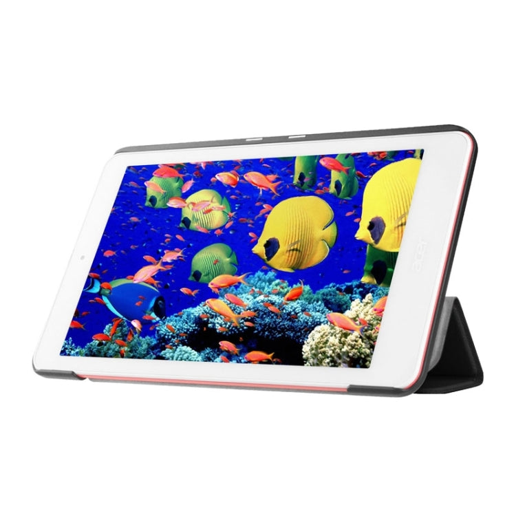 Custer Texture Horizontal Flip Leather Case with 3-folding Holder for Acer Iconia One 8 B1-820