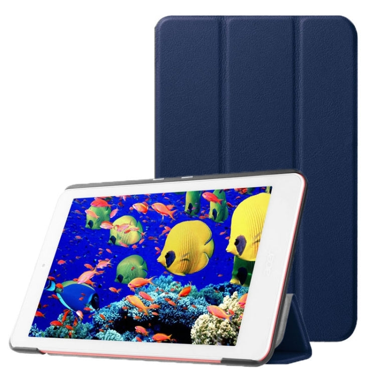 Custer Texture Horizontal Flip Leather Case with 3-folding Holder for Acer Iconia One 8 B1-820