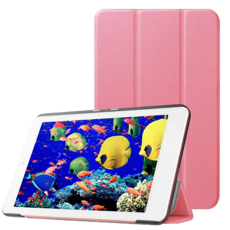 Custer Texture Horizontal Flip Leather Case with 3-folding Holder for Acer Iconia One 8 B1-820