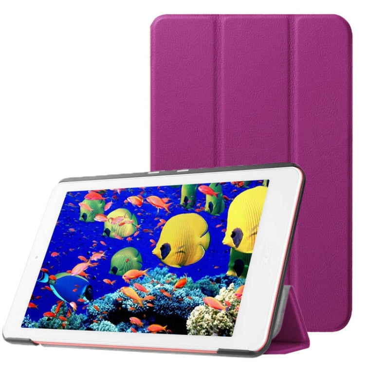 Custer Texture Horizontal Flip Leather Case with 3-folding Holder for Acer Iconia One 8 B1-820