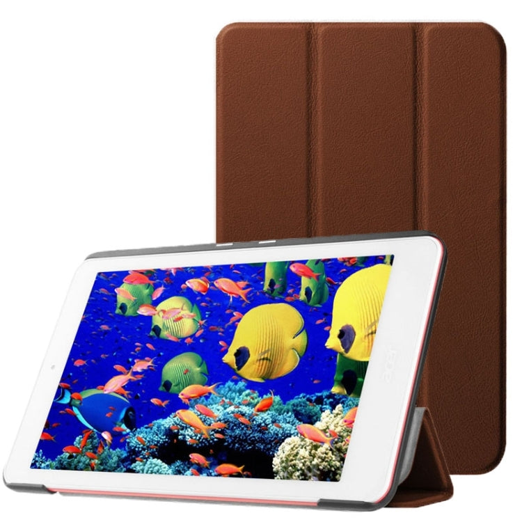 Custer Texture Horizontal Flip Leather Case with 3-folding Holder for Acer Iconia One 8 B1-820