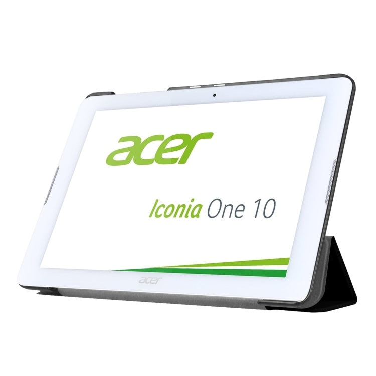 Custer Texture Horizontal Flip Solid Color Leather Case with Three-folding Holder for Acer Iconia One 10 B3-A20