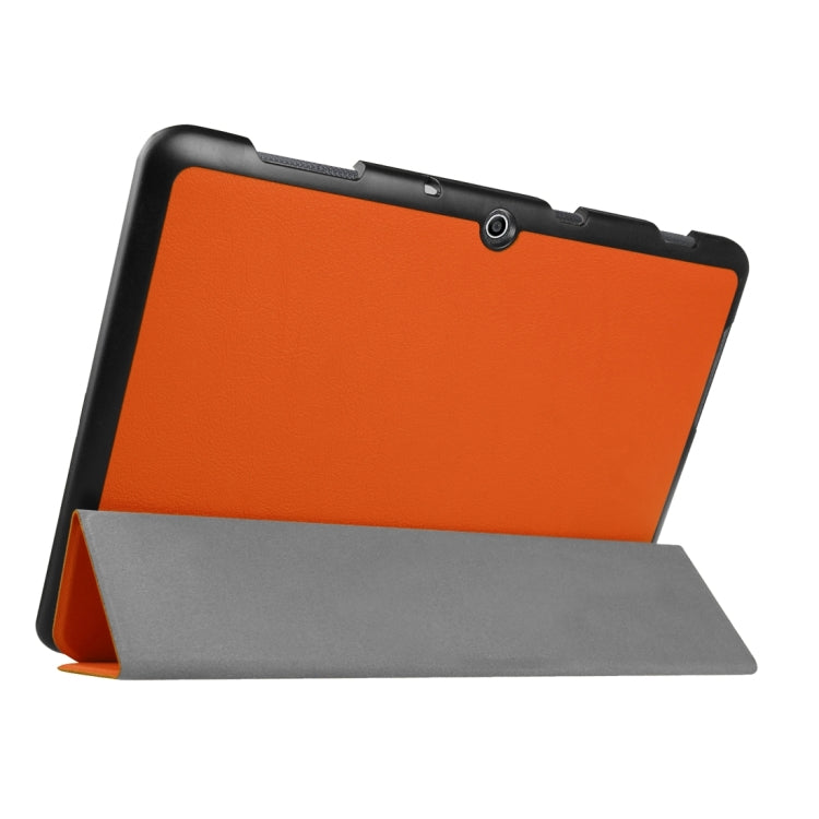 Custer Texture Horizontal Flip Solid Color Leather Case with Three-folding Holder for Acer Iconia One 10 B3-A10