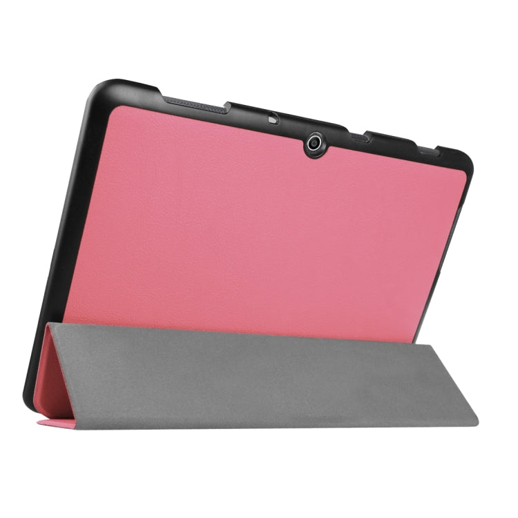 Custer Texture Horizontal Flip Solid Color Leather Case with Three-folding Holder for Acer Iconia One 10 B3-A10